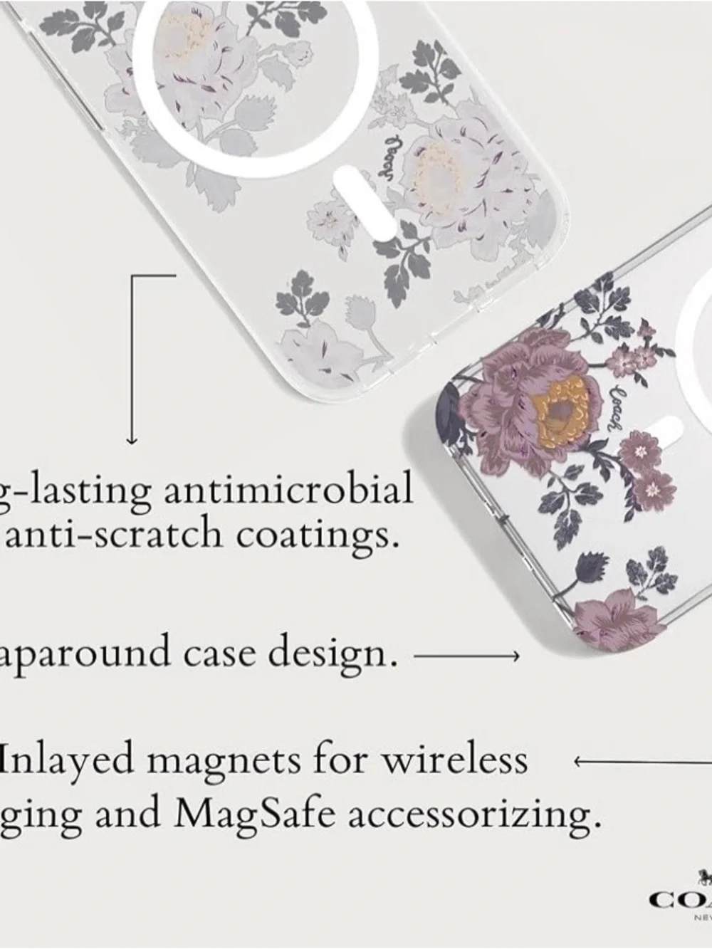 Coach iPhone 15 Pro Case, Compatible with MagSafe - Moody Floral